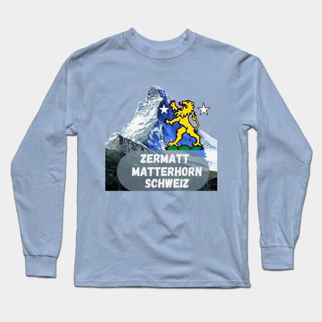 Zermatt, Switzerland Long Sleeve T-Shirt by Papilio Art